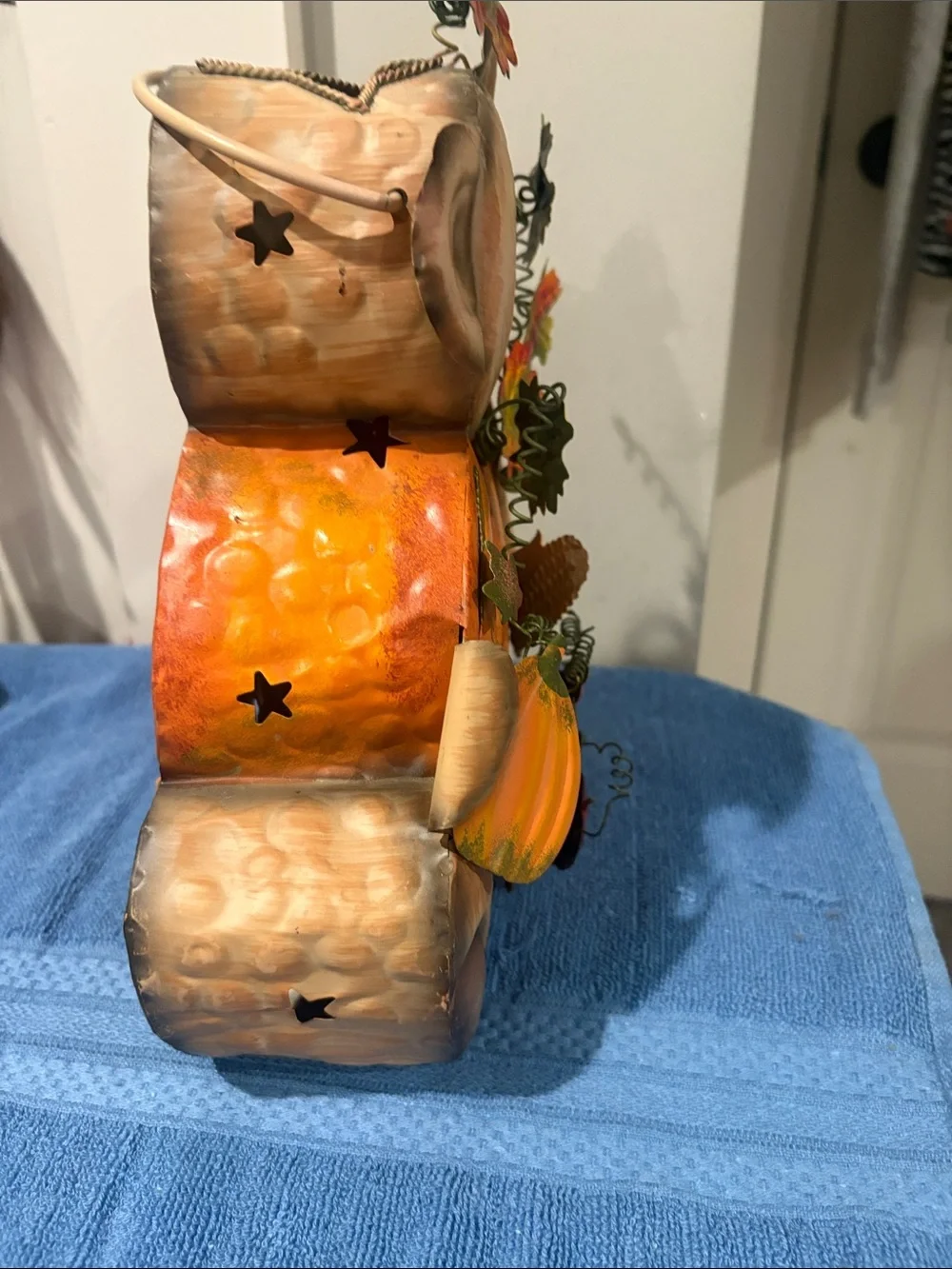 Home Interiors Orange & Brown Bear Pumpkin Fall Accent